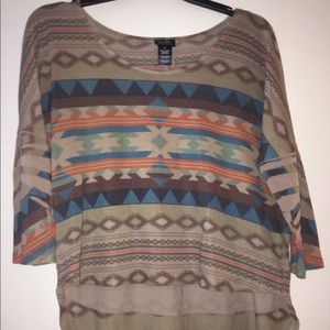 Warm Tribal Rue 21 3/4 Sleeve Shirt